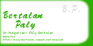bertalan paly business card