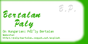 bertalan paly business card